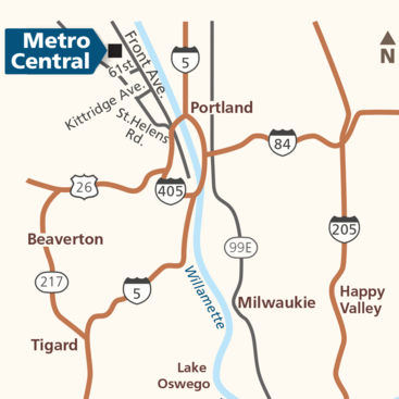 map of Metro Central transfer station