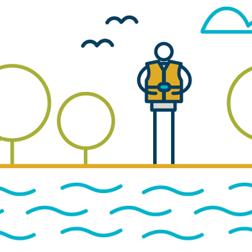 illustration of a person wearing a life jacket