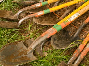 photo of shovels from a work party