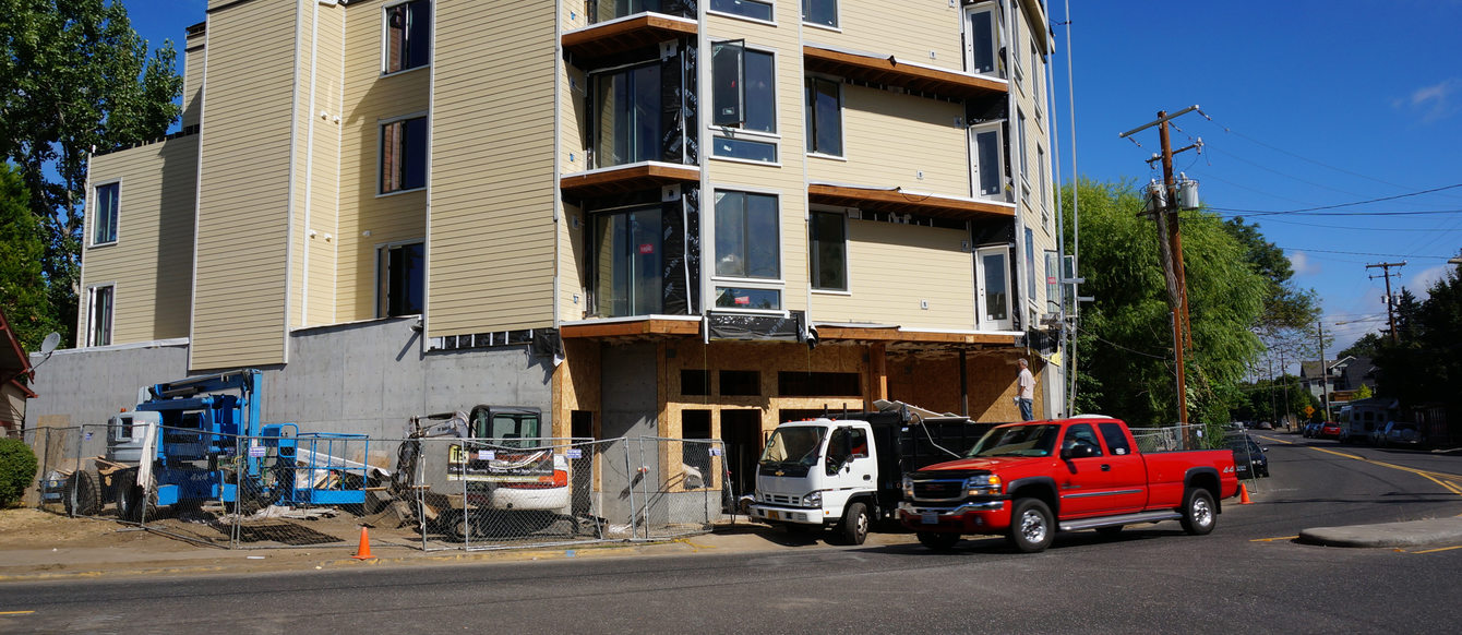 New housing under construction in North Portland
