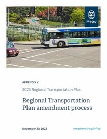 2023 Regional Transportation Plan Appendix Y: Amendment process