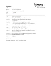 Meeting agenda - October 12, 2022
