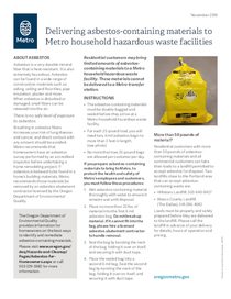 Delivering asbestos-containing materials to Metro hazardous waste facilities