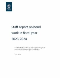 Staff report on bond work fiscal year 2023-2024