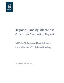  2025-2027 Regional Funding Allocation, Outcomes Evaluation Report