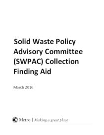 Solid Waste Policy Advisory Committee Finding Aid