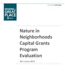 Capital Grants Program Evaluation
