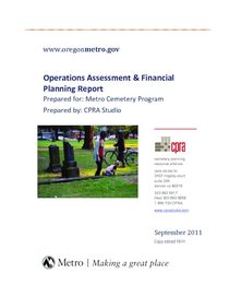 Operations assessment and financial planning report