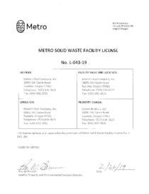 Grimm's Fuel Company Inc - Solid waste Facility License L-043-19