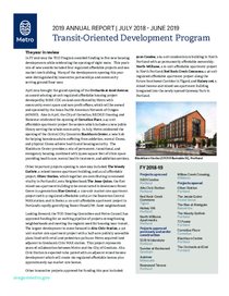 Transit-Oriented Development Program 2019 Annual Report