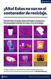 Wait! Don't recycle that – Spanish poster
