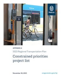 2023 Regional Transportation Plan Appendix A: Constrained priorities project list