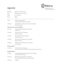 Meeting agenda - July 14, 2021