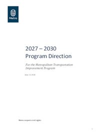 2027-30 Metropolitan Transportation Improvement Program, Program Direction
