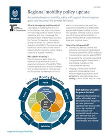 Regional mobility policy update fact sheet - Fall 2022