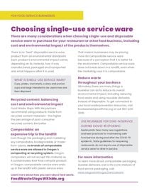 Choosing single-use service ware