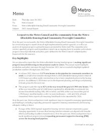 Oversight committee memo to Council 2021