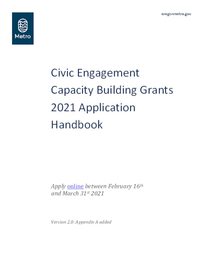 Handbook for civic engagement grants