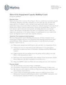Program summary for civic engagement grants