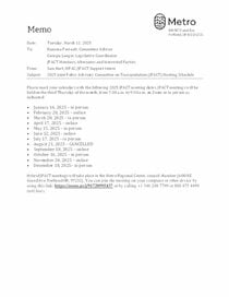 2024 JPACT Meeting Schedule