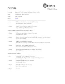 Meeting agenda April 14, 2021