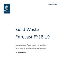 Solid Waste Forecast FY 2018-19