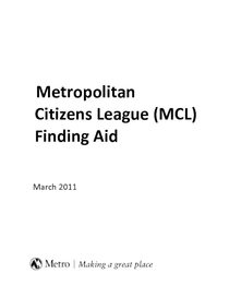 Metropolitan Citizens League Finding Aid