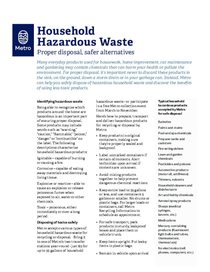 Household hazardous waste factsheet: proper disposal, safer alternatives