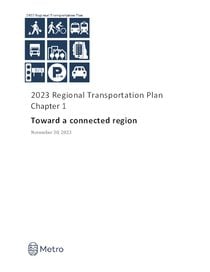 2023 Regional Transportation Plan Chapter 1: Toward a connected region