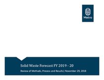 Solid Waste Forecast FY 2019-20 Presentation