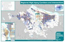 2023 Regional Transportation Plan High Injury Corridors map