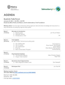 Meeting agenda Jan. 20, 2021