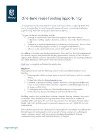 One-time reuse funding application guide