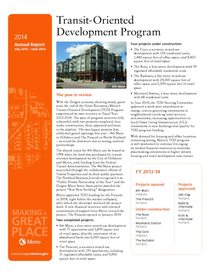 Transit-Oriented Development Program 2014 annual report