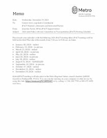 2024 JPACT Meeting Schedule