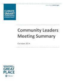 Climate Smart community leaders meeting: October 1