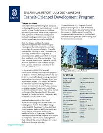 Transit-Oriented Development Program 2018 Annual Report