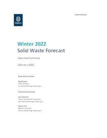 Winter 2022 Solid Waste Forecast Executive Summary