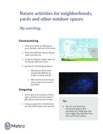 Nature activities for neighborhoods - sky watching