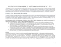 2022 housing bond annual progress report - Site Acquisition Program