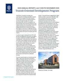 Transit Oriented Development Program 2020 Annual Report