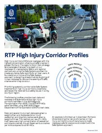 2023 Regional Transportation Plan High Injury Corridors profiles (2016 to 2020)