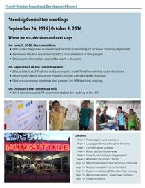 Overview for Sept. 26 and Oct. 3, 2016 steering committee meetings