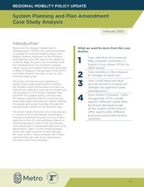 Regional mobility policy case study findings summary