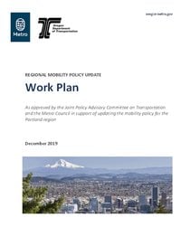 Regional mobility policy work plan