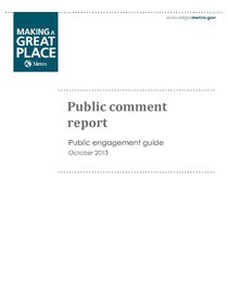 Public comment report on draft engagement guide