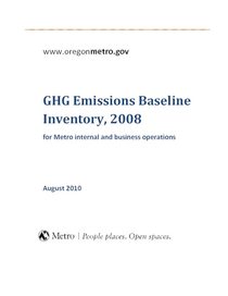 2008 GHG emissions inventory, baseline