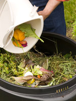 photo of composting food scraps
