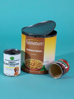 three different sizes of metal cans that can be recycled