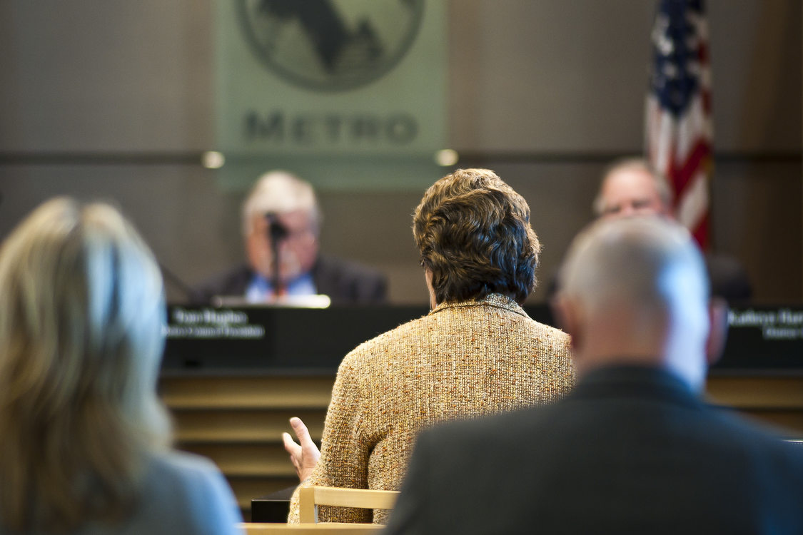 photo of public testimony at a Metro Council meeting
